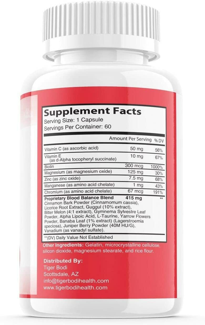 Blood Balance Supplement Pills – Blood Sugar Support (60 Capsules)