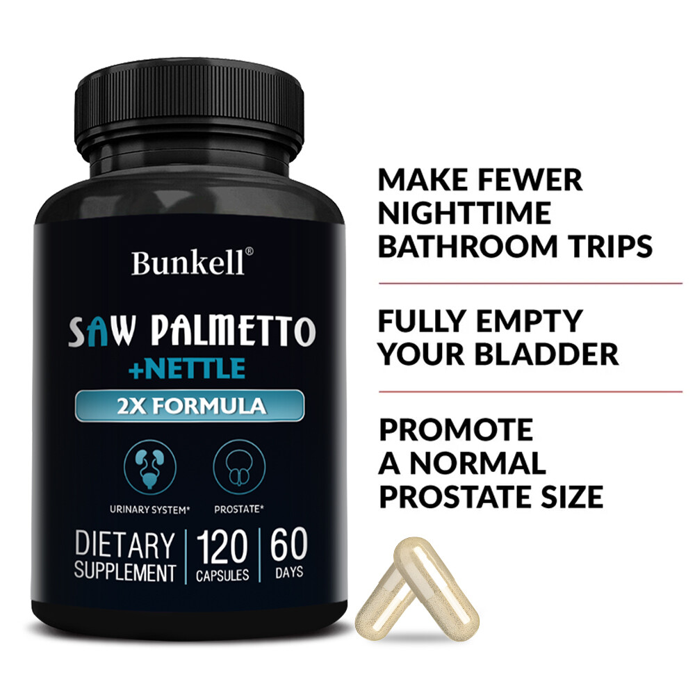 Saw Palmetto with Nettle – 2X Formula Prostate Support for Men’s Health