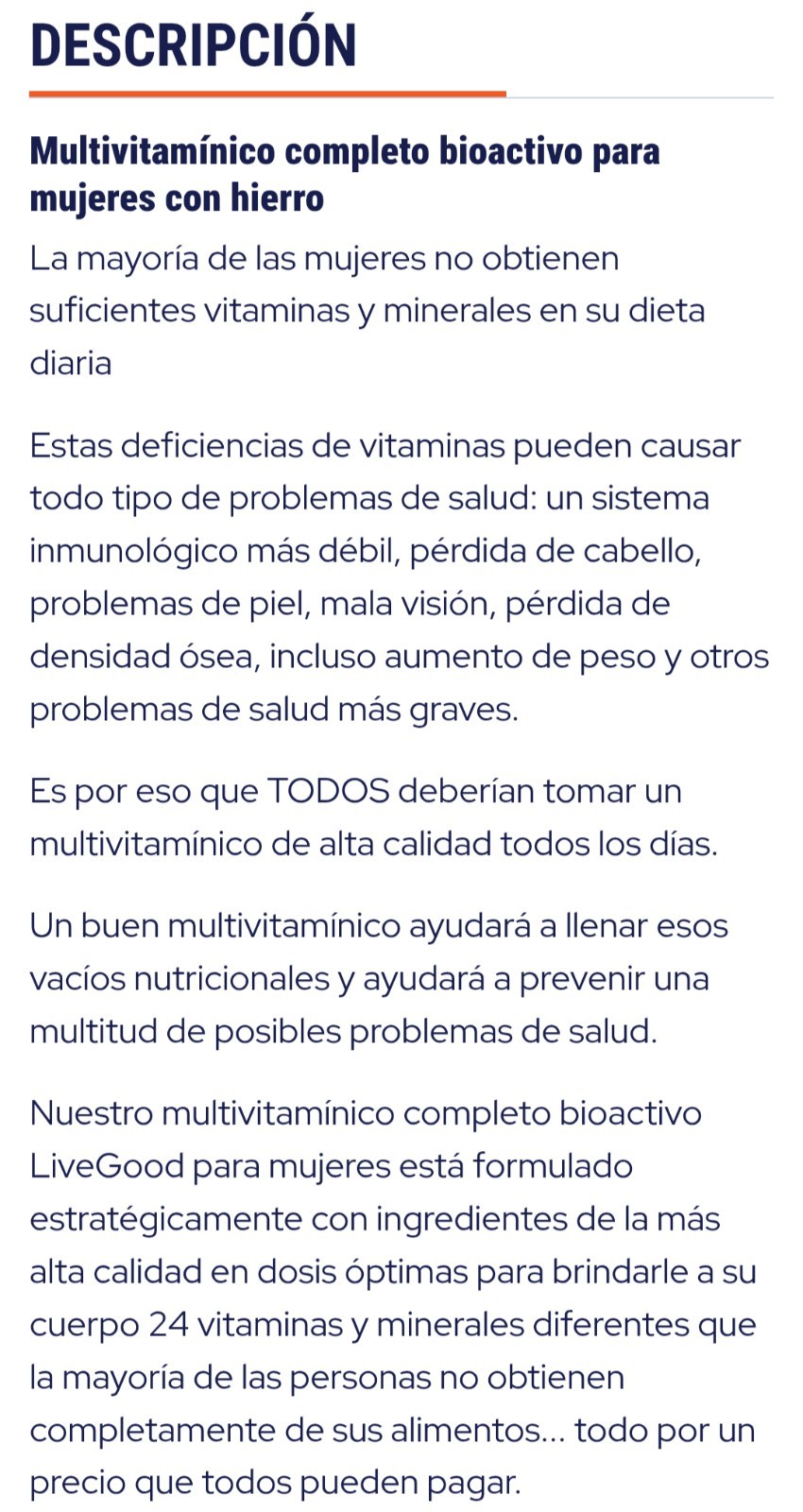 LiveGood Bio-Active Complete Multi-Vitamin for Women with Iron 60 Caps