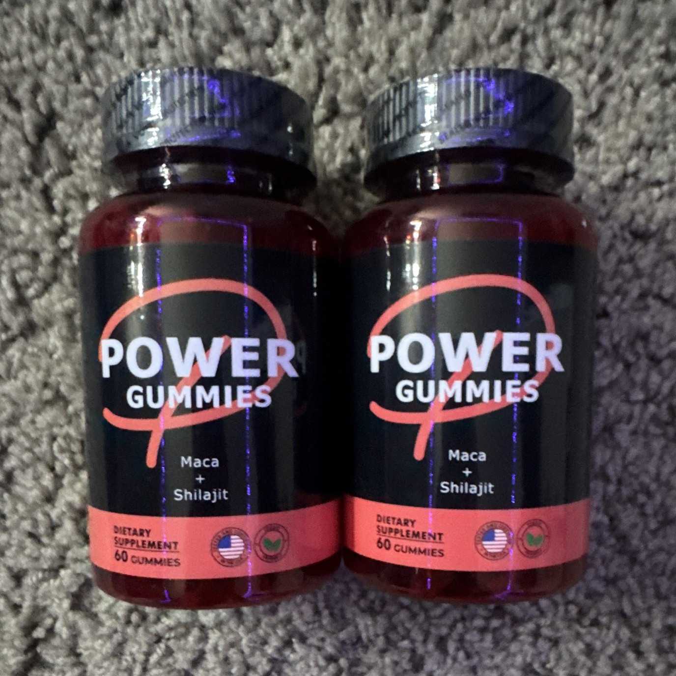 Power Gummies Maca + Shilajit Dietary Supplement Gummies, 60 Count