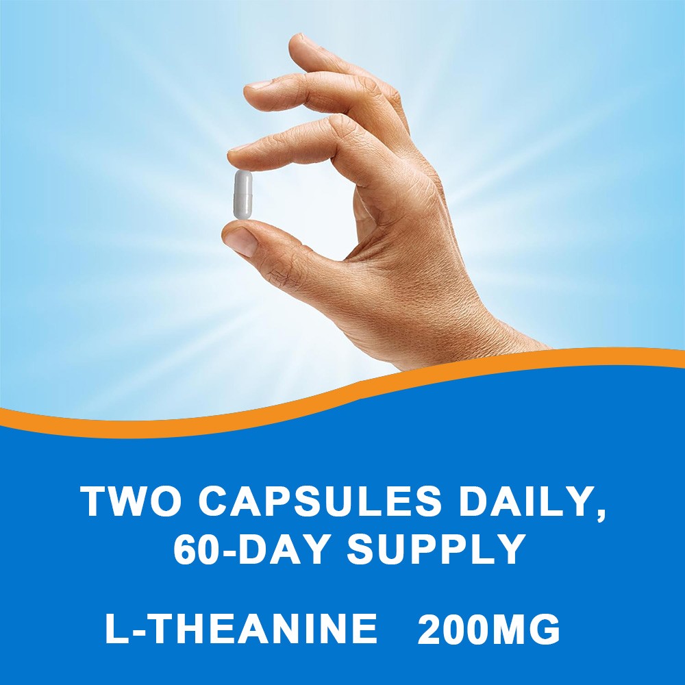 200mg L-Theanine Capsules, Natural Stress & Mood Relaxation Support,120 Veg Caps