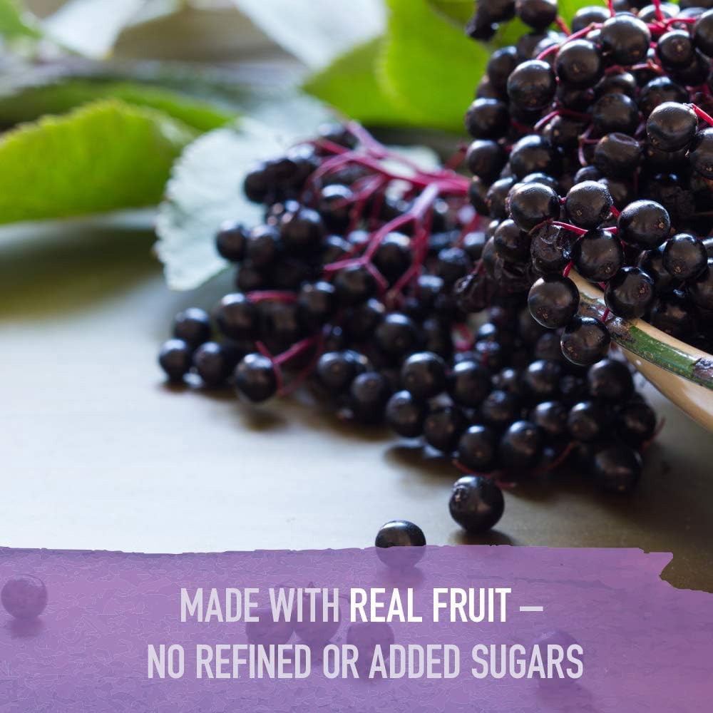 Triple Strength Elderberry Gummies-With,Zinc&Vitamin C for Immune Support 60 Pcs