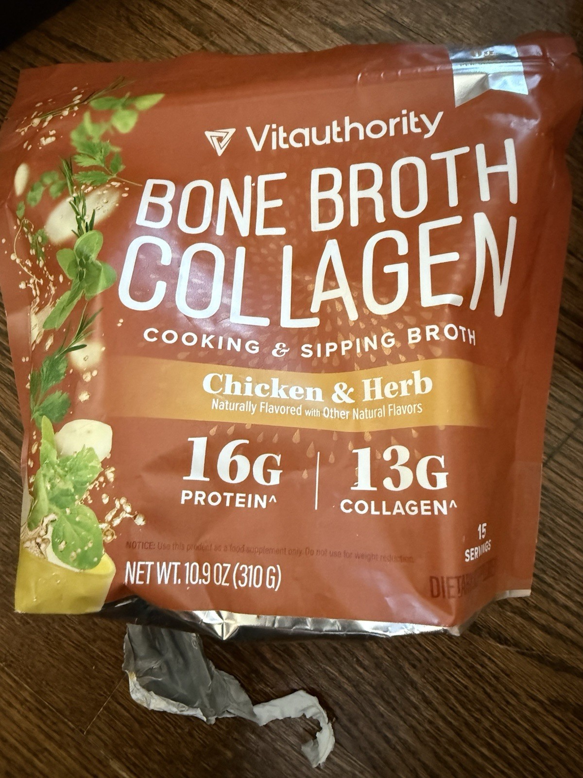 2 NeoCell Collagen Unflavored 20oz & Vitauthority Bone Broth Chicken Herb 10.9oz