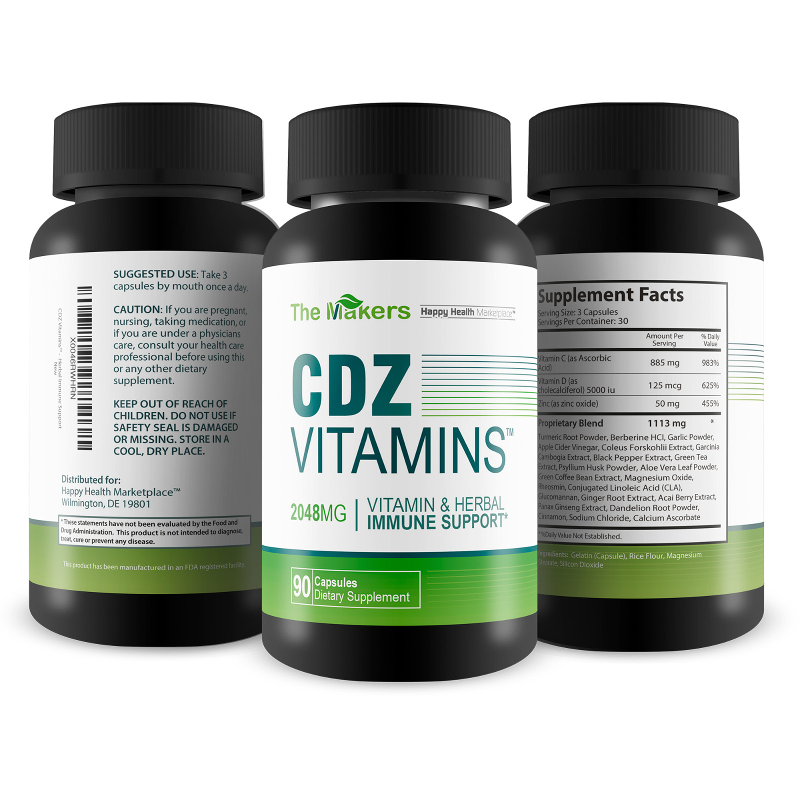 The Makers CDZ Vitamins – Our Best Health Supplement – Vitamin C D Zinc & Herbs