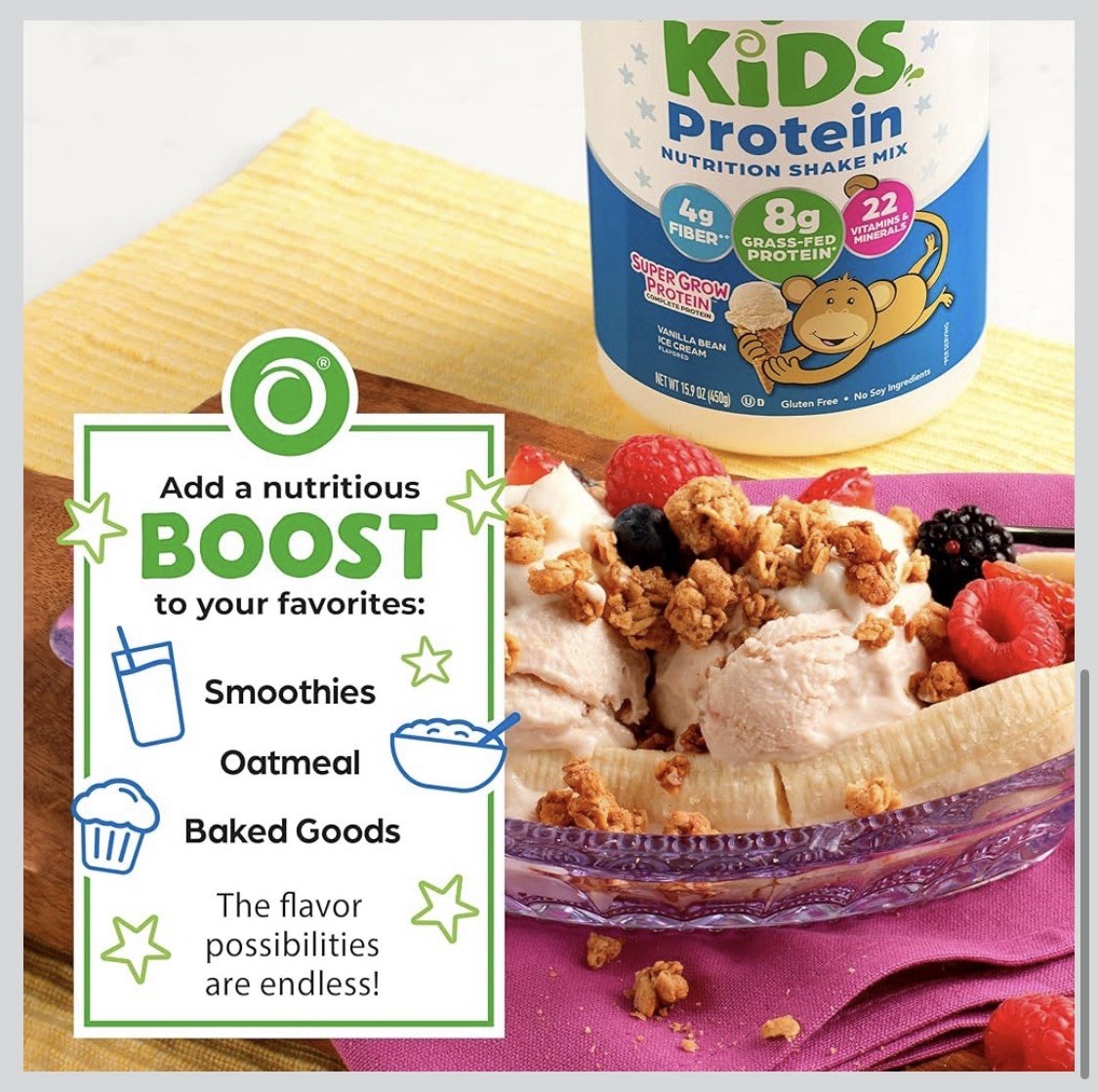 4x SEALED Orgain Kids Protein Powder Nutrition Shake Mix Vanilla Bean Ice Cream