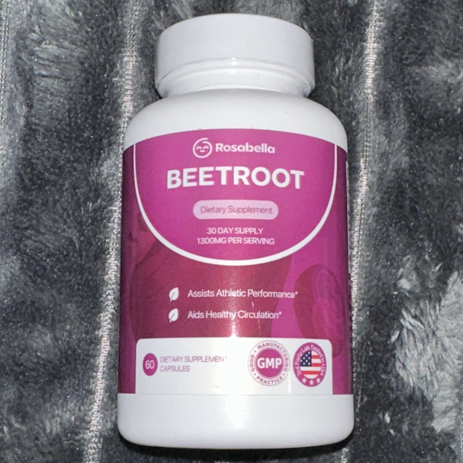 Rosabella Organic Beetroot 1300mg 60 Veggie Capsules Dietary Supplement