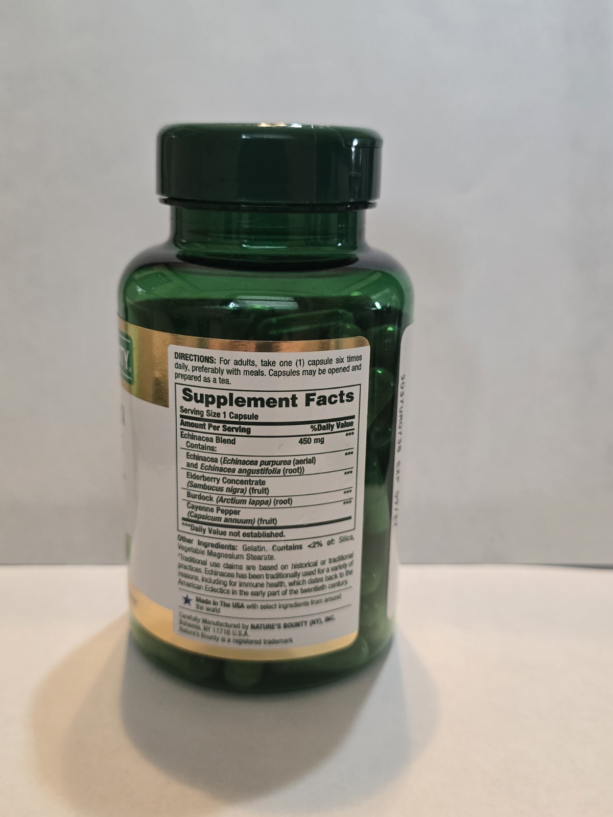 Nature’s Bounty Echinacea & Goldenseal Dietary Supplement 450mg 100 Caps 09/2027