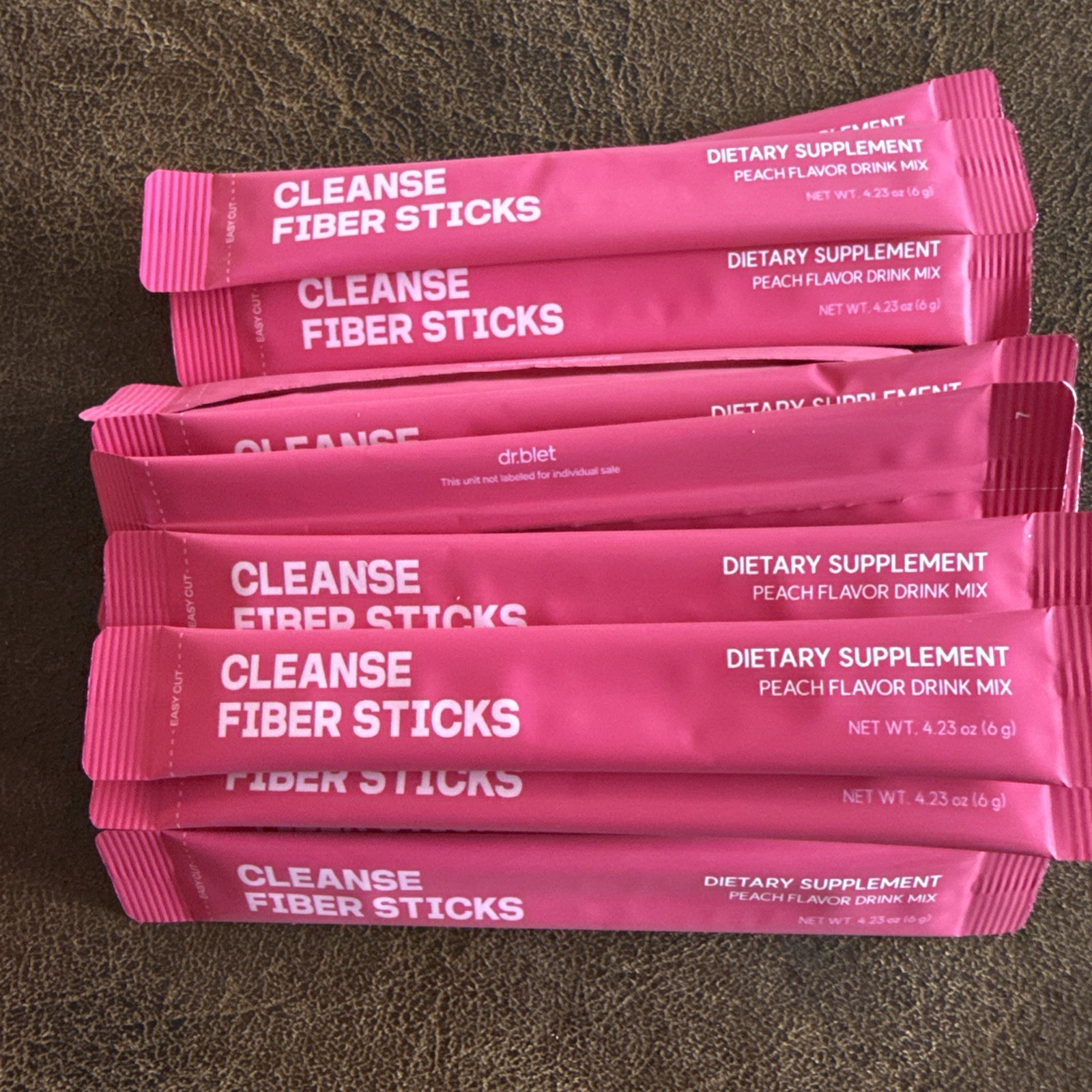 Dr. Blet Cleanse Psyllium Husk Fiber Sticks Peach Flavor Drink Mix 20 Pouches