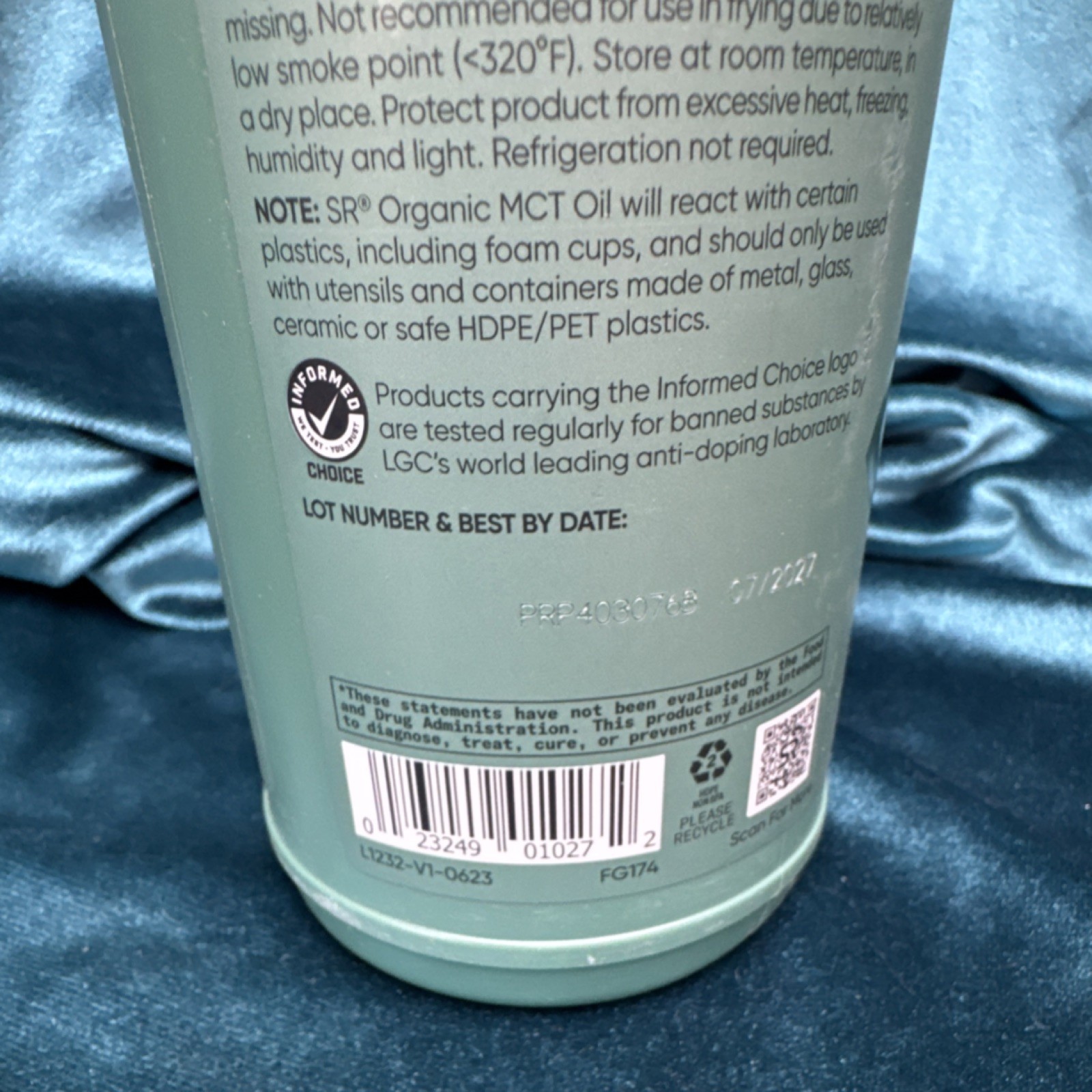 Sports Research Organic MCT Oil Keto Vegan Gluten-Free Non-GMO 32 fl oz