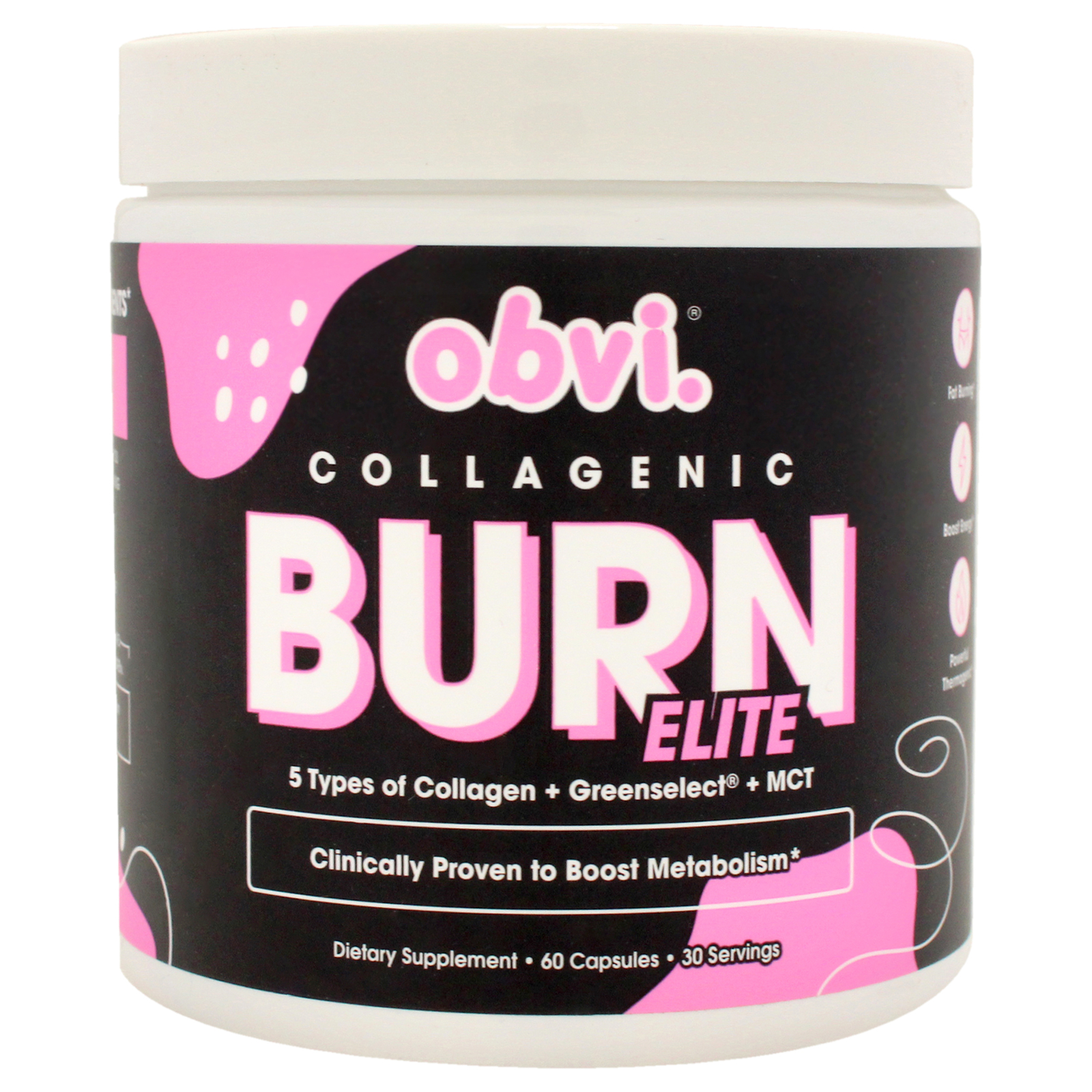 Collagenic Burn Elite by Obvi for Unisex – 60 Count Dietary Supplement