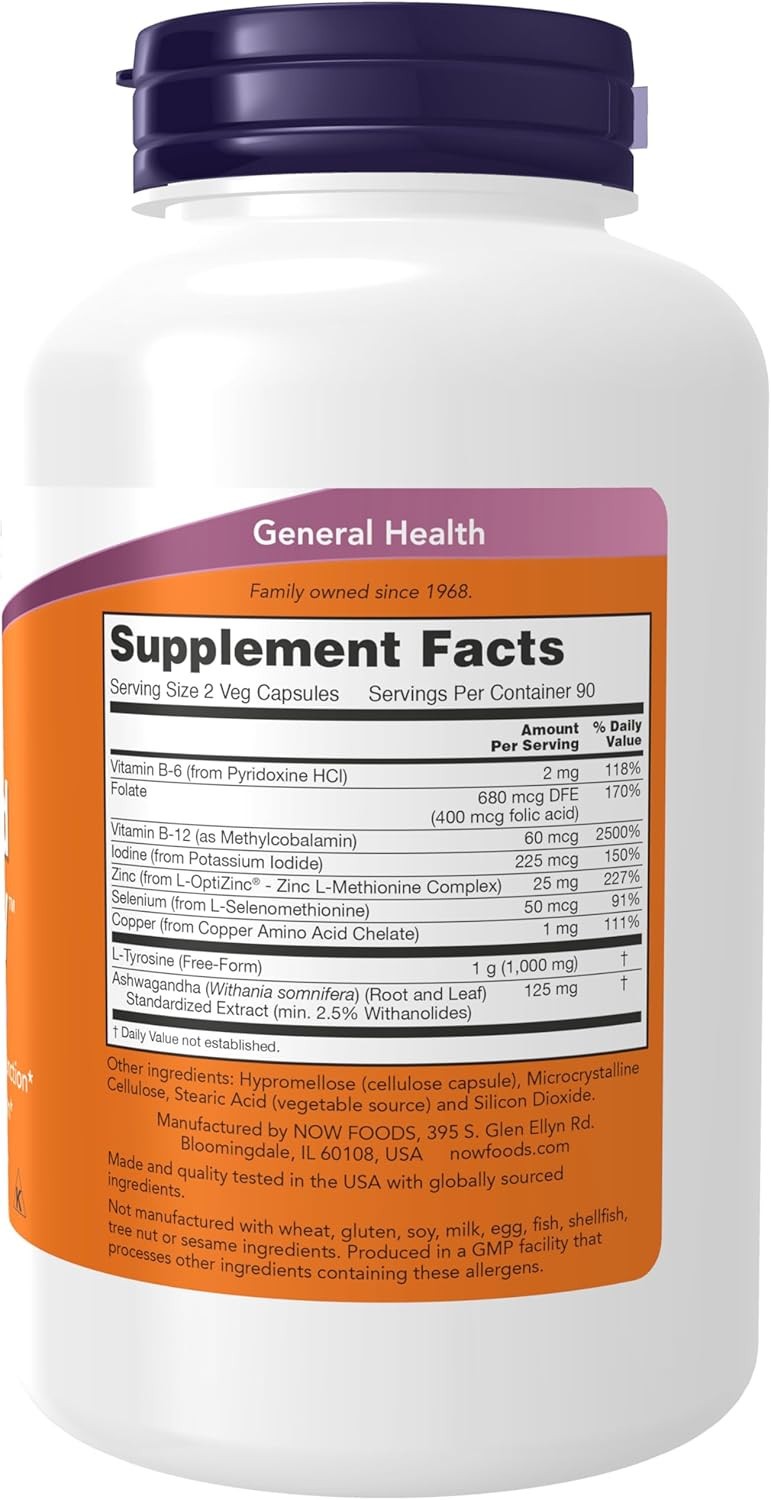 New NOW FOODS Thyroid Energy 180 Veg CapsuleseXP. 02/2027