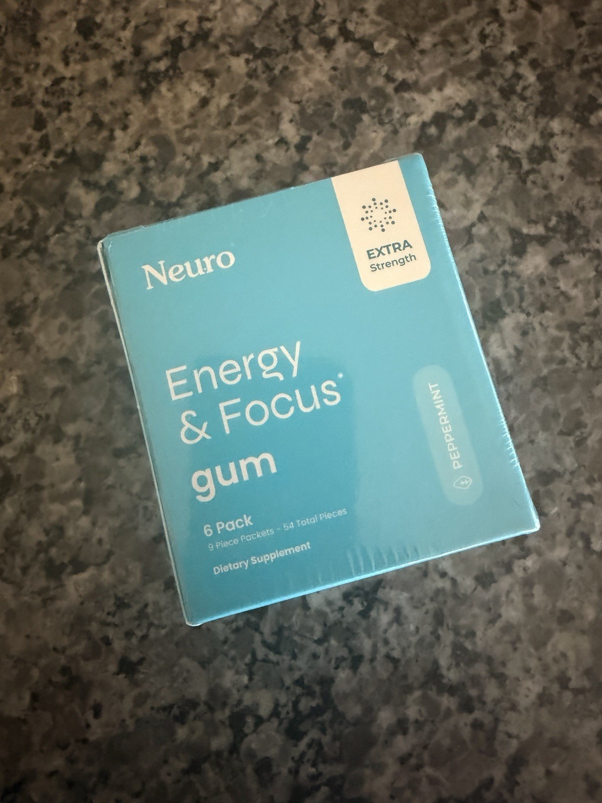 Neuro Energy & Focus Gum Peppermint Zero Sugar Vegan 6 Pack Exp Extra Strength