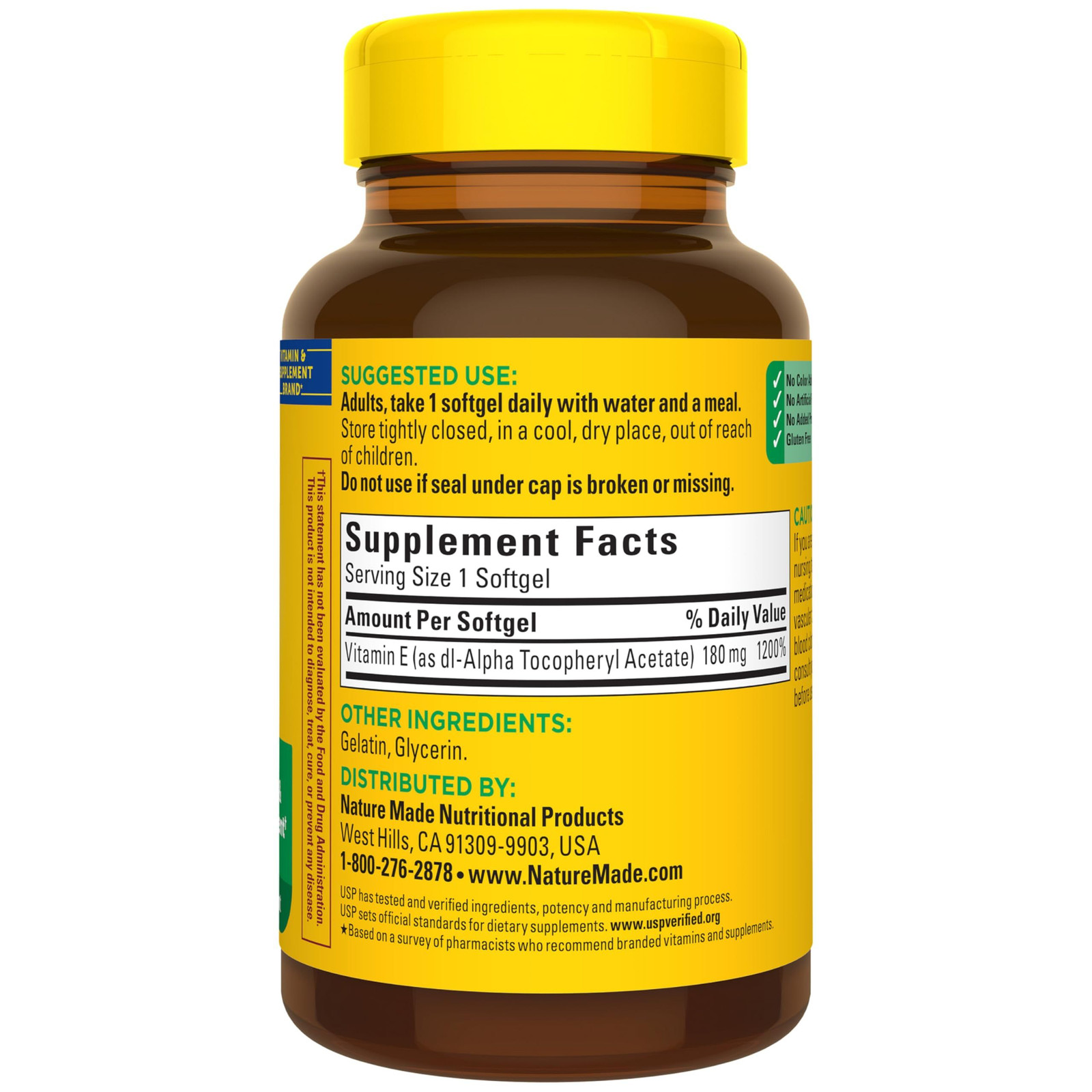 Nature Made Vitamin E 180 mg (400 IU) 180 Count (Pack of 1), 180