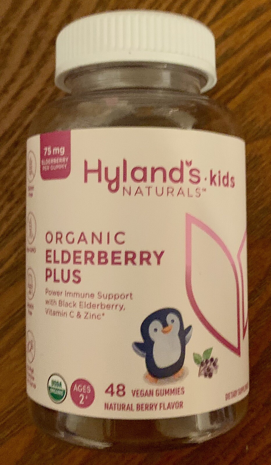 Kids Immunity Gummies Vit C Elderberry+ Zinc Organic Vegan Hylands Naturals 48ct