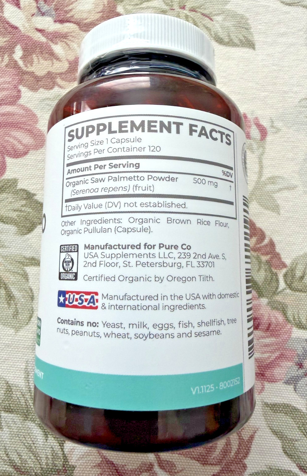 USDA Organic Saw Palmetto Supplement for Men & Women – Organic Saw Palmetto