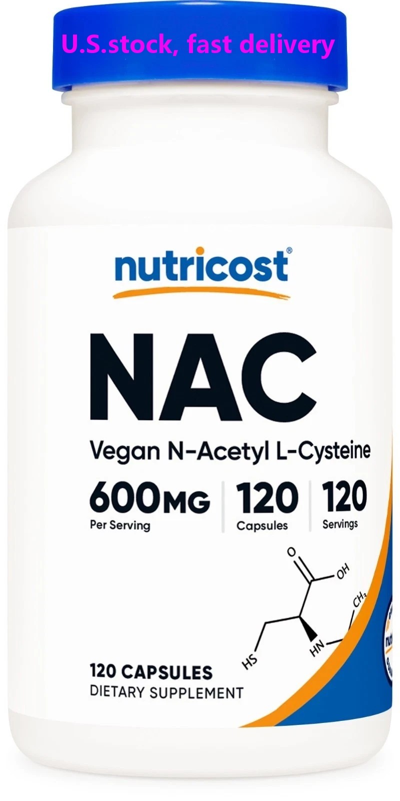 Nutricost N-Acetyl L-Cysteine (NAC) 600mg, 120 Vegan Capsules – Non-GMO