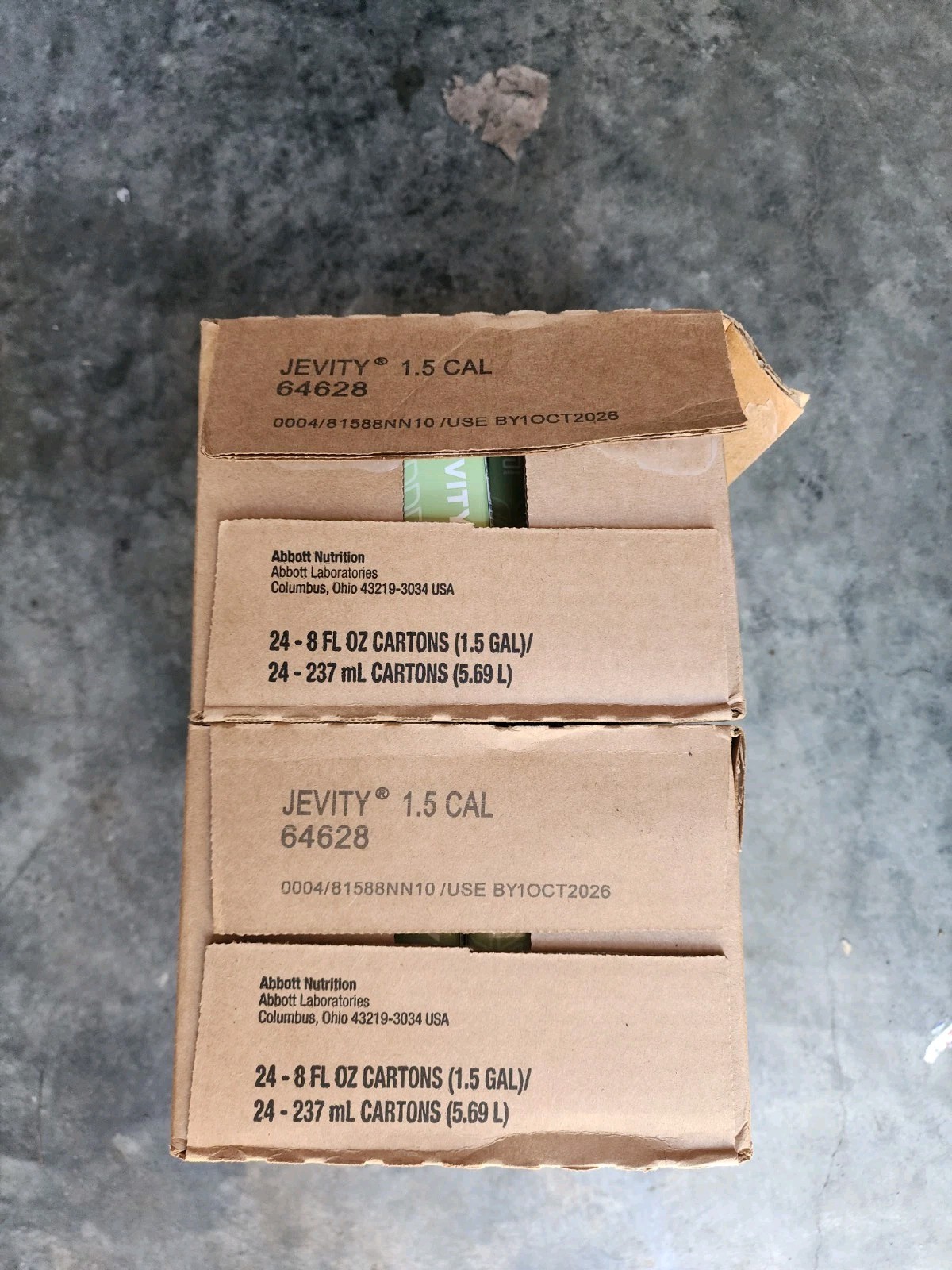 Jevity 1.5 Cal Tube Feeding Formula with Fiber 8 Oz Exp 10/26 46 total Cartons