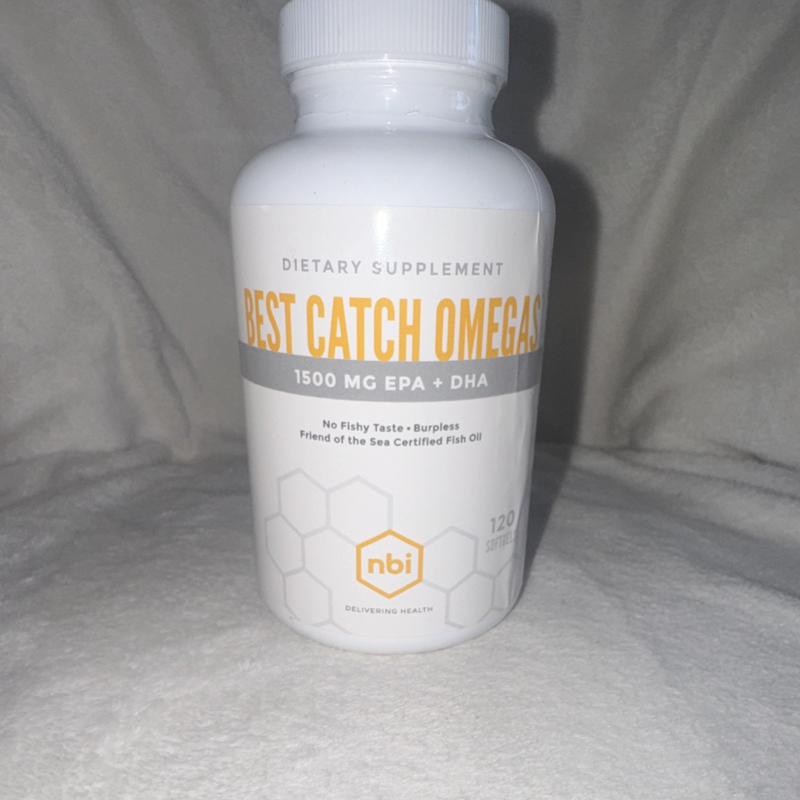 NBI Best Catch Fish Oil 1500mg EPA+DHA 120 Softgels Enteric Coated Lemon