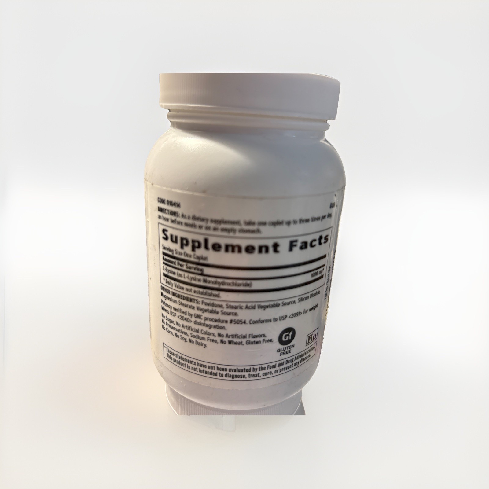 GNC L-Lysine 90 Vegetarian Caplets~ 90 Servings ~EXP 09/28