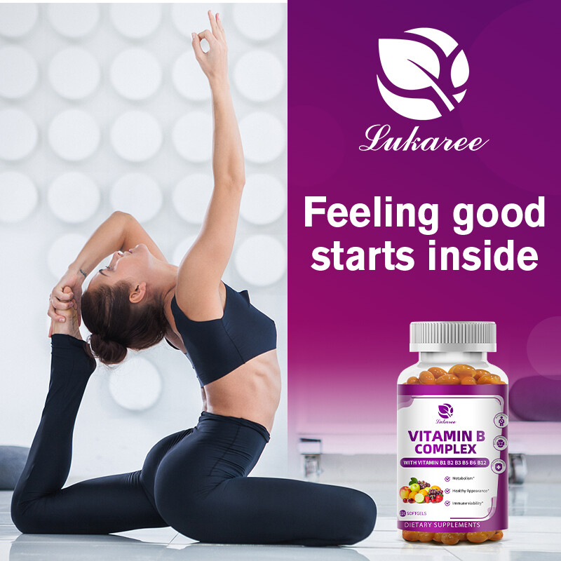Vitamin B Complex 120 Capsules B1,B2,B3,B5,B6,B7,B9,B12, Immune Support Pills