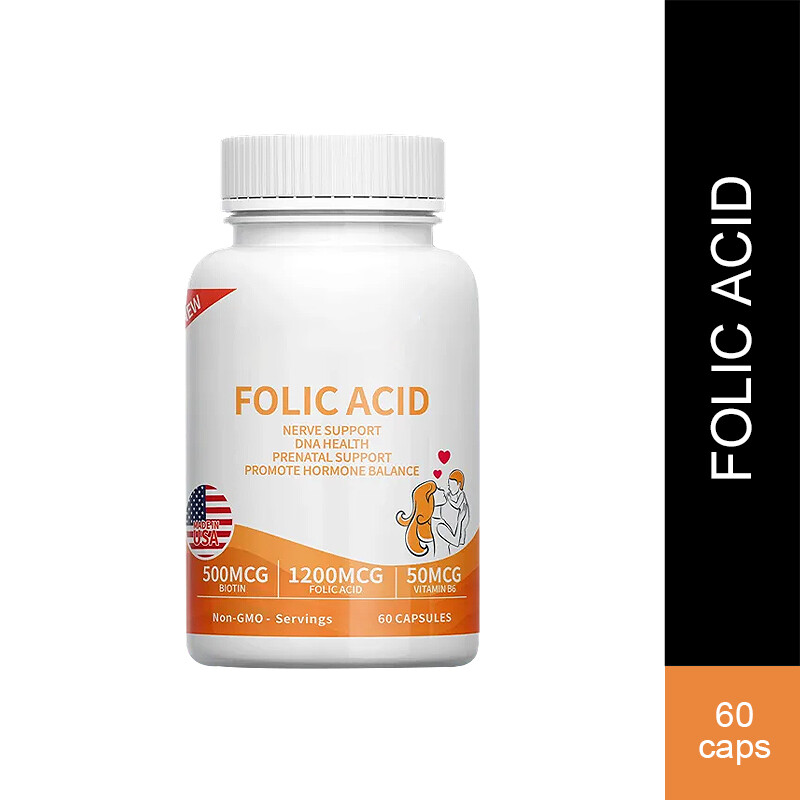 FOLIC ACID NERVE SUPPORT DNA HEALTH PRENATAL SUPPORT PROMOTE HORMONE BALANCE