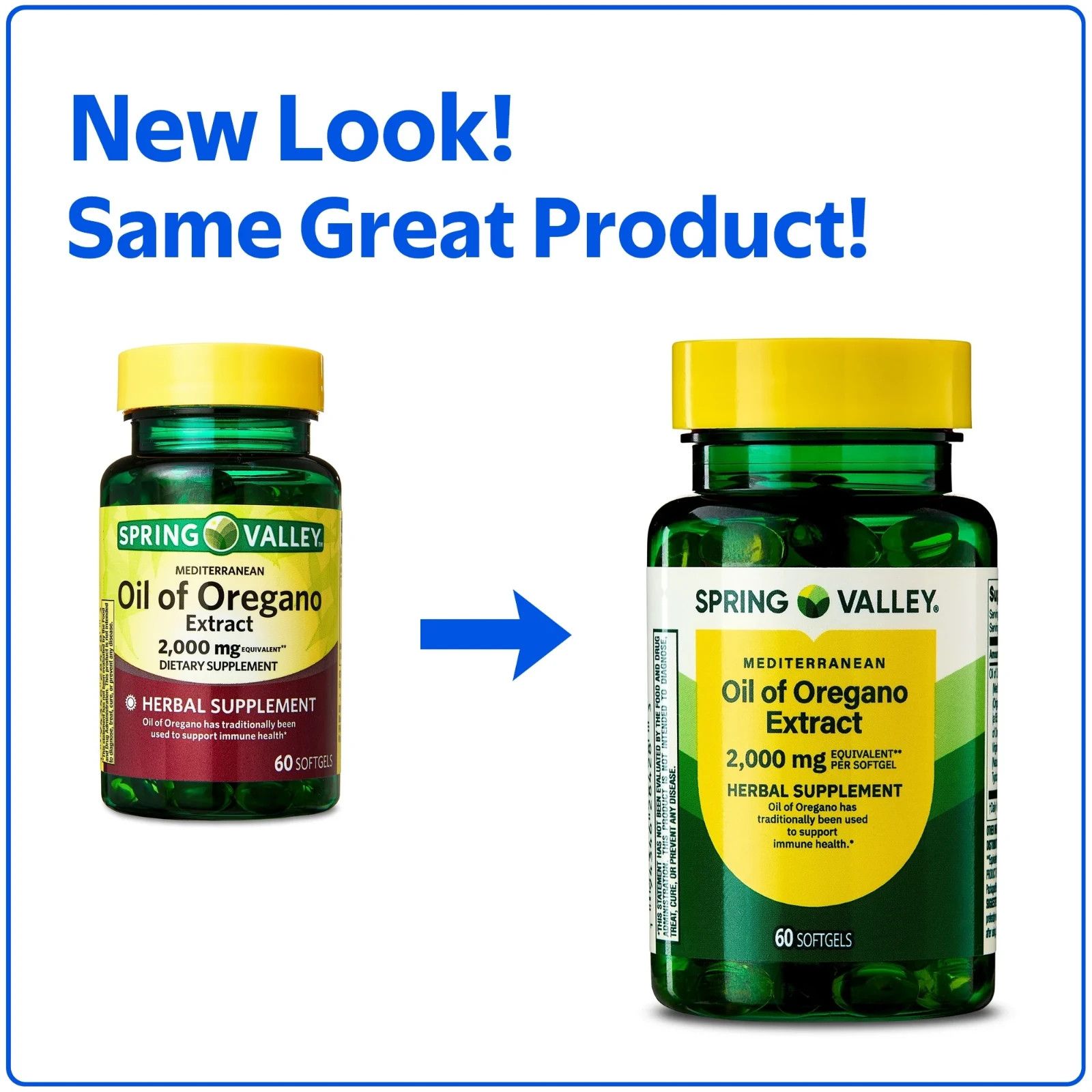 Spring Valley Mediterranean Oil of Oregano Extract 60 Softgels 2000 mg