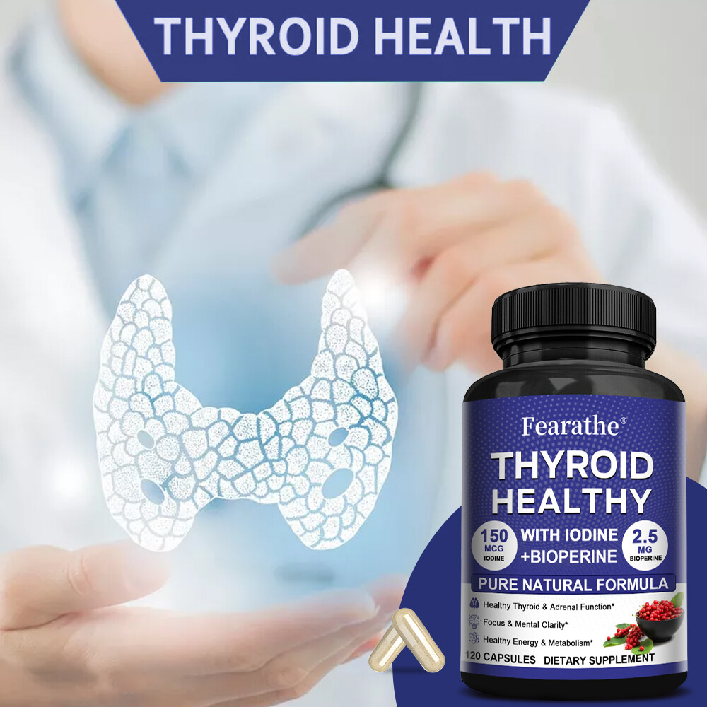 Advanced Thyroid Support Supplement with Iodine Dietary Capsule Free Shipping