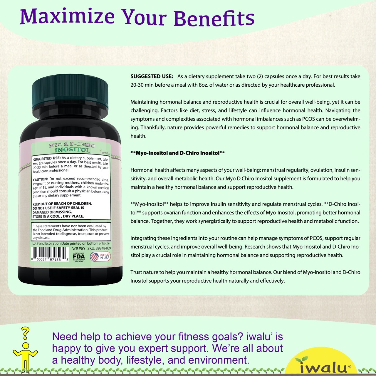 Best Inositol For Men, IWALU | *FREE SHIPPING* Same Day