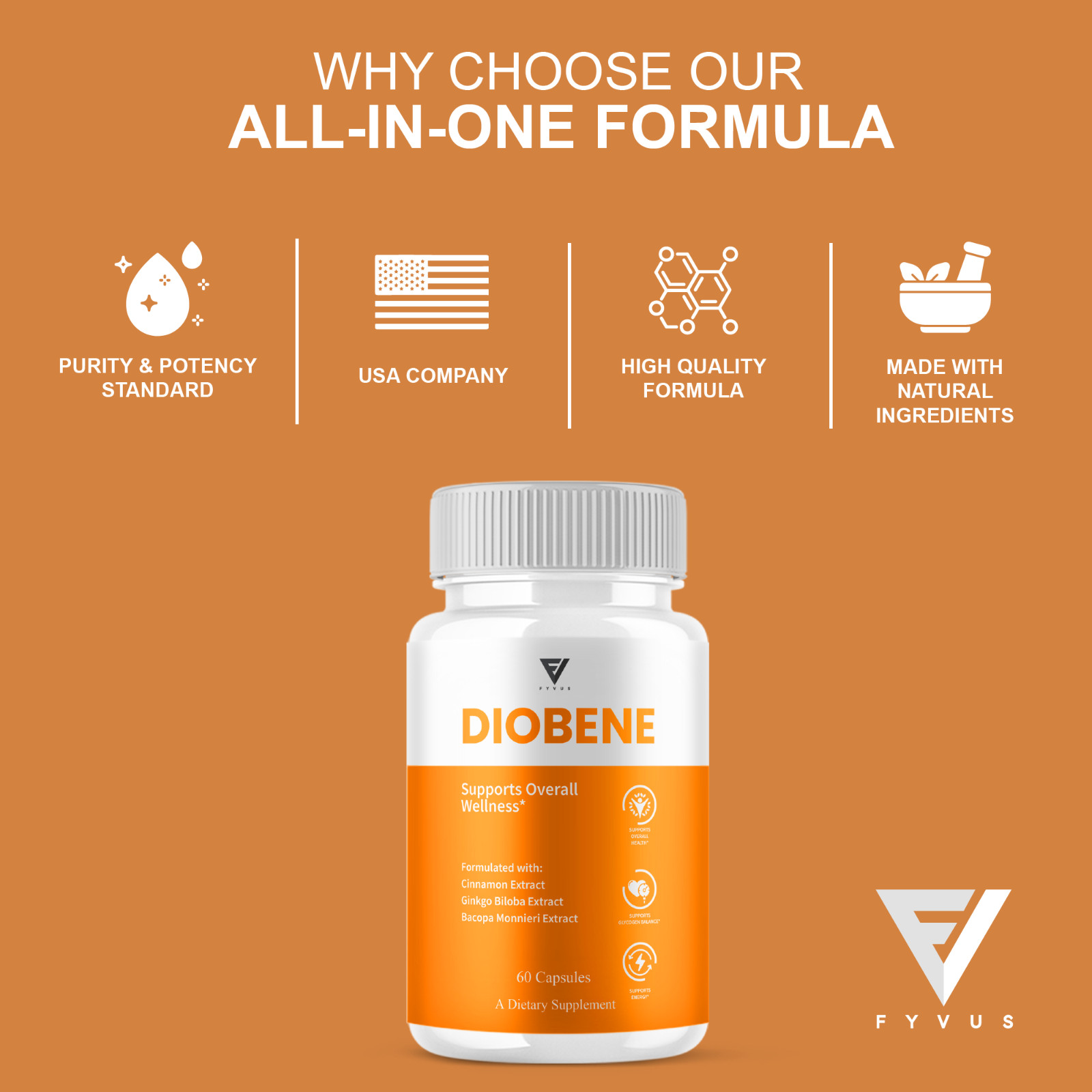 (3 Pack) Diobene Blood Wellness, Dio Bene Premium Health Support (180 Capsules)