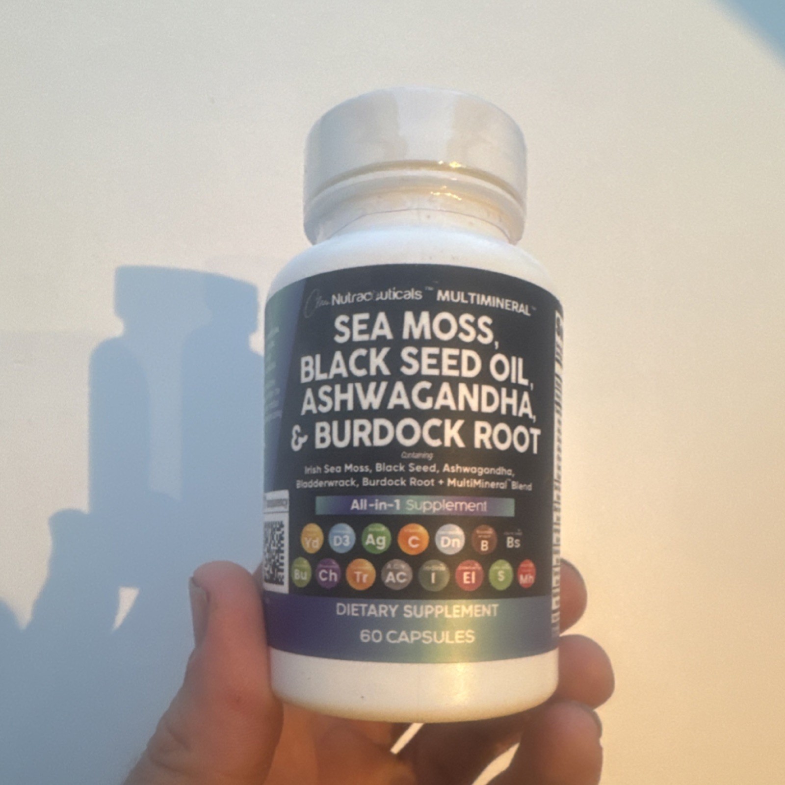 Clean Nutraceuticals Sea Moss Black Seed Oil Ashwagandha 60 Caps EXP 09/2026