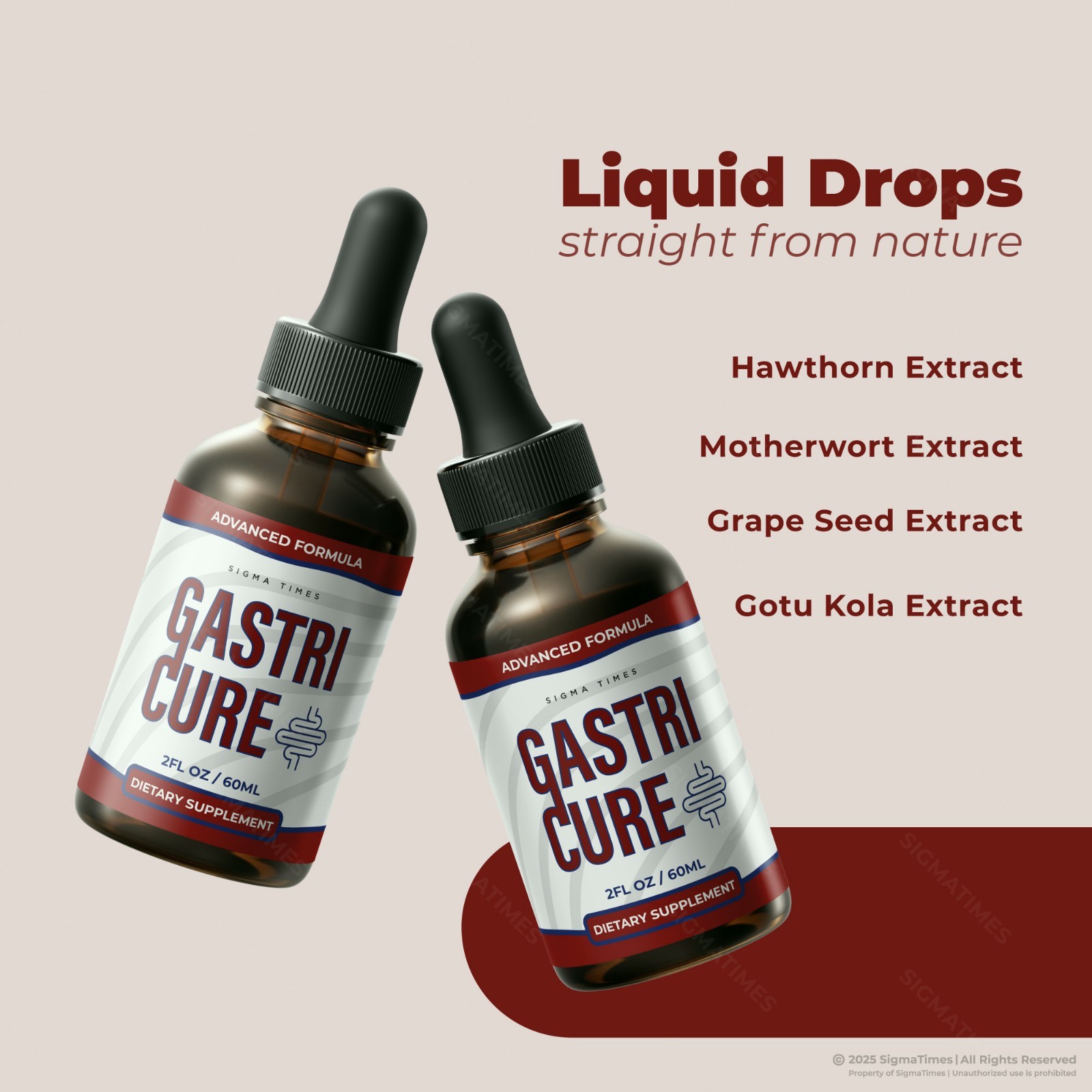 Gastri Cure Drops – GastriCure Natural Digestive Support and Comfort – 3 Pack
