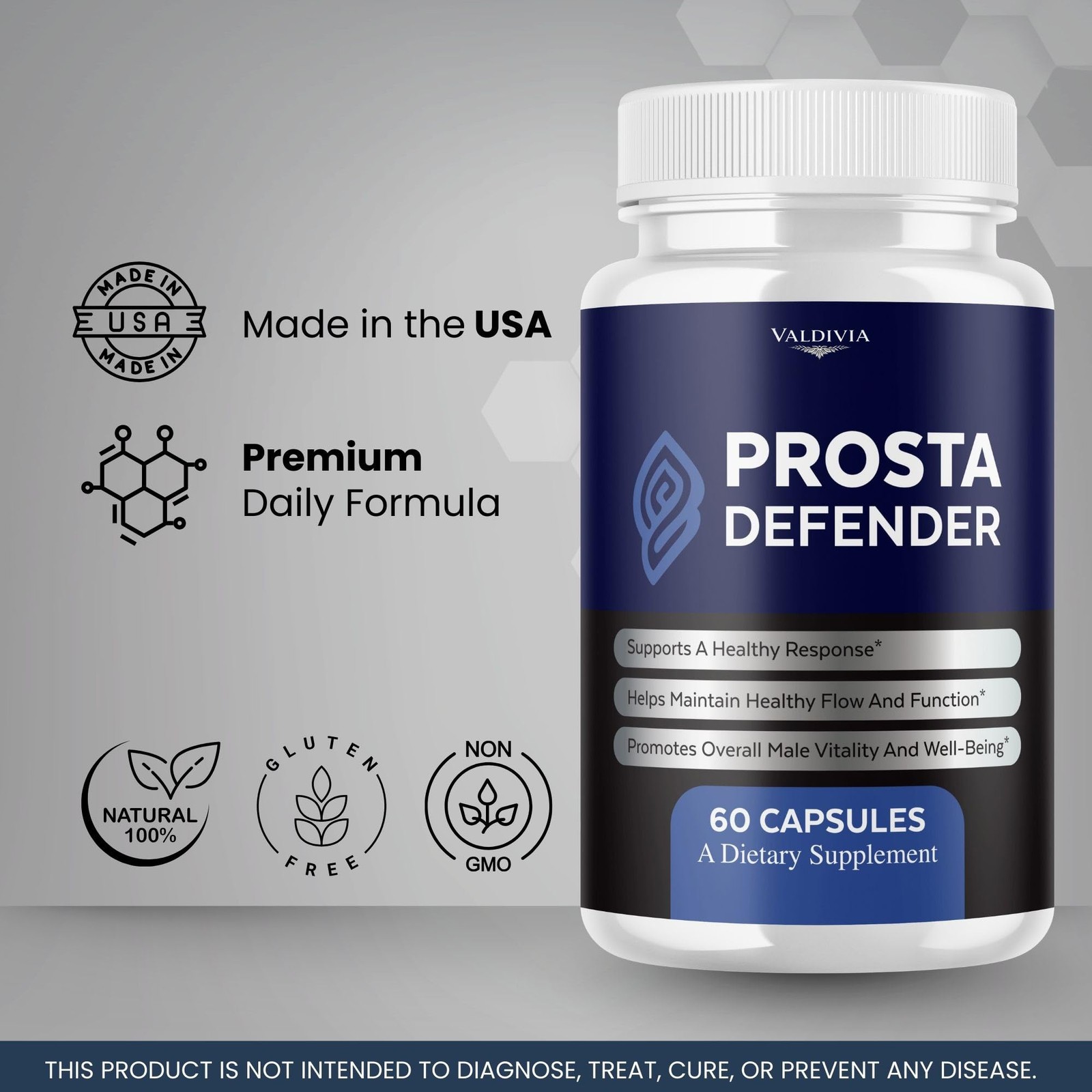 ProstaDefender Prostate Support Men Supplement Capsules Urinary 1 Pack 60Ct