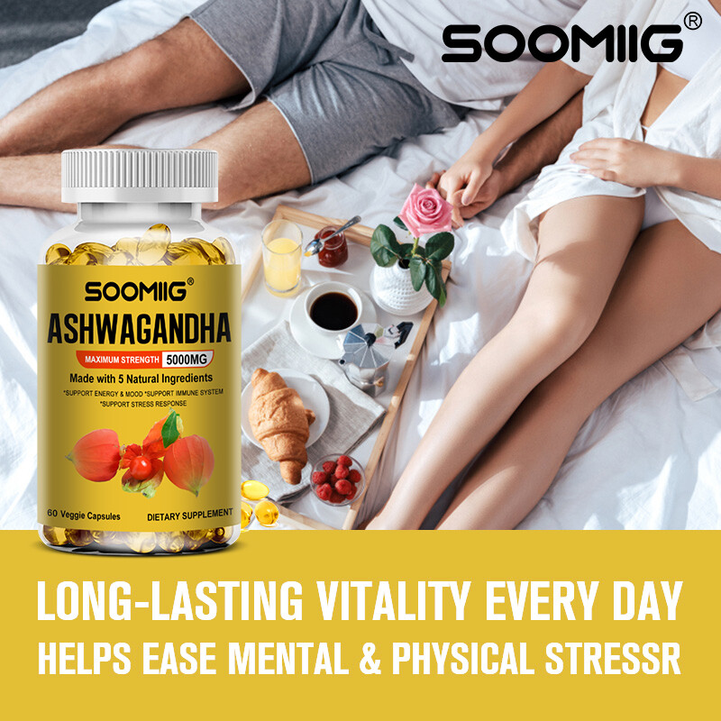Organic Ashwagandha Capsules Supplement Stress Support Enhance Physical Fitness