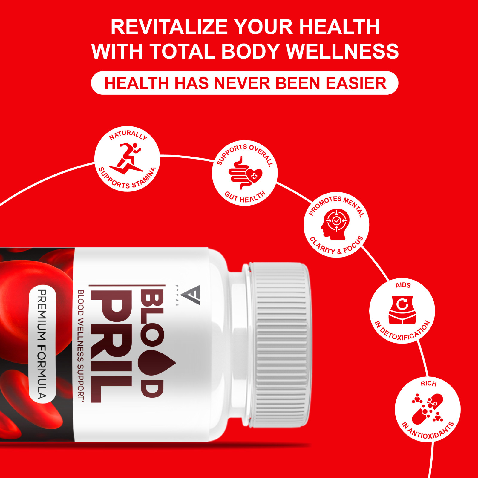 (3 Pack) Blood Pril Blood Health Pills, BloodPril Premium Support (180 Capsules)