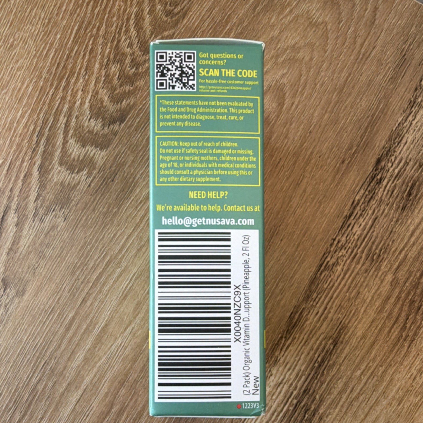Nusava Organic Liquid D3 K2 Omega 3 MCT Oil Non-GMO Pineapple Flavor 2 Pack