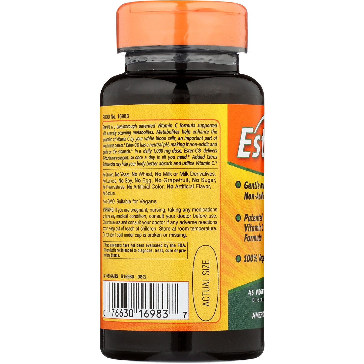 Ester C 1000Mg Citrus Bioflavonoids 45 Vegetarian Tablets By American 1 Pack