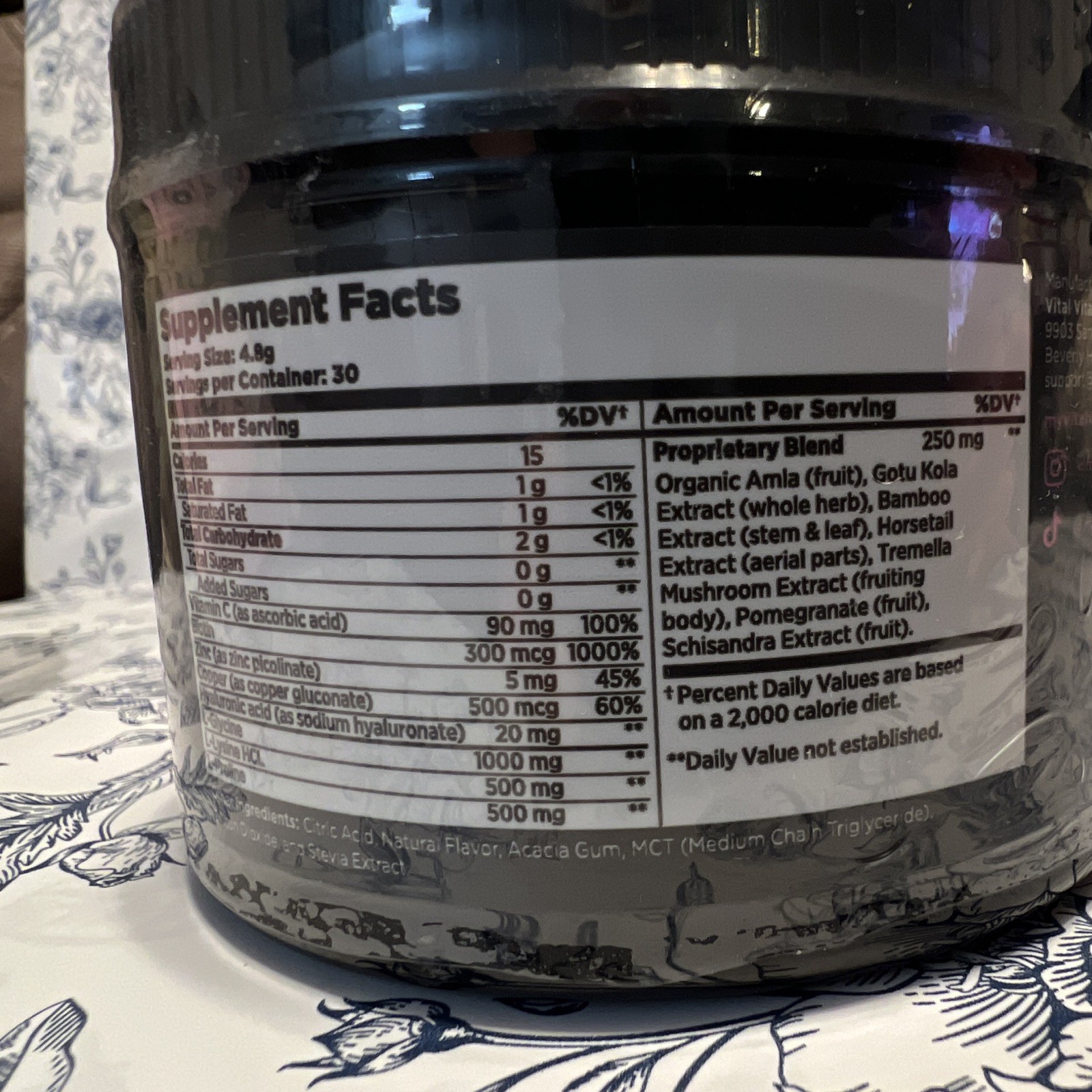 Vital Vitamins Vegan Collagen Booster Powder 5 oz Exp 11/2028