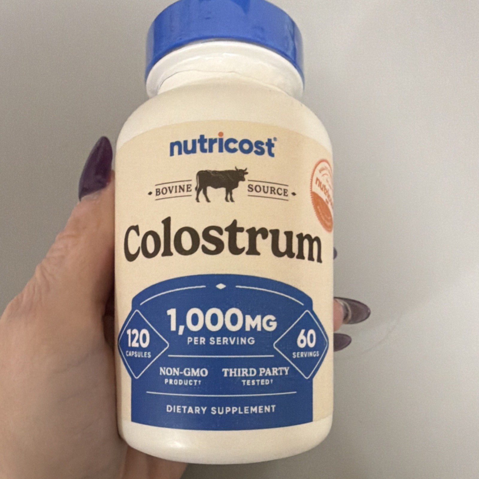 Nutricost Colostrum 1000mg 120 Capsules Non-GMO Third Party Tested