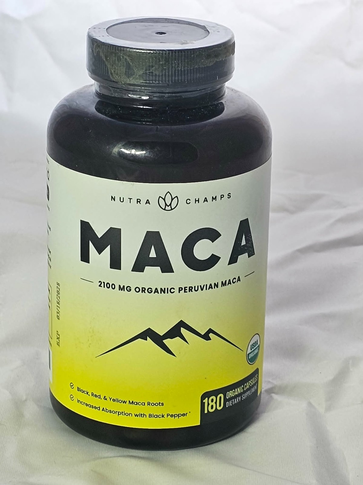 Nutra Champs MACA 2100 mg Organic Peruvian MACA- 180 Veg Caps New Exp 3/28