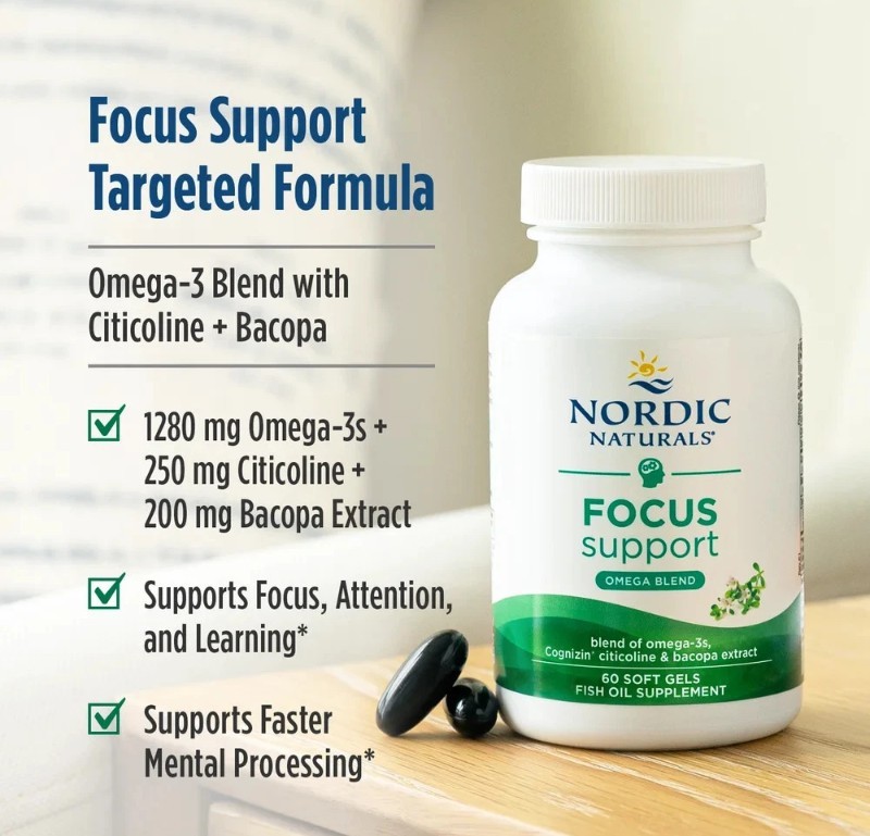 2 pack Nordic Naturals Omega Focus – Omega-3s + More for Brain Health & Function