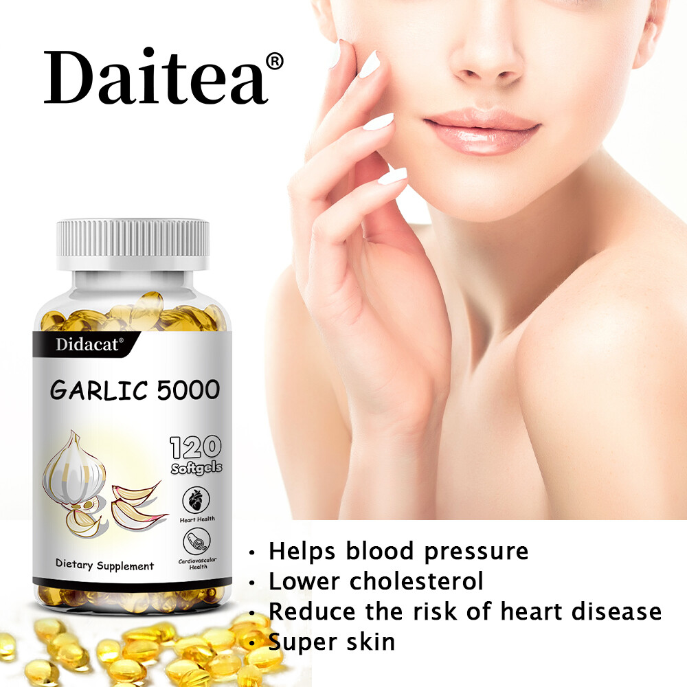Garlic Fresh Extract 5000 mg Cholesterol Health supp Antioxidant Pills gel