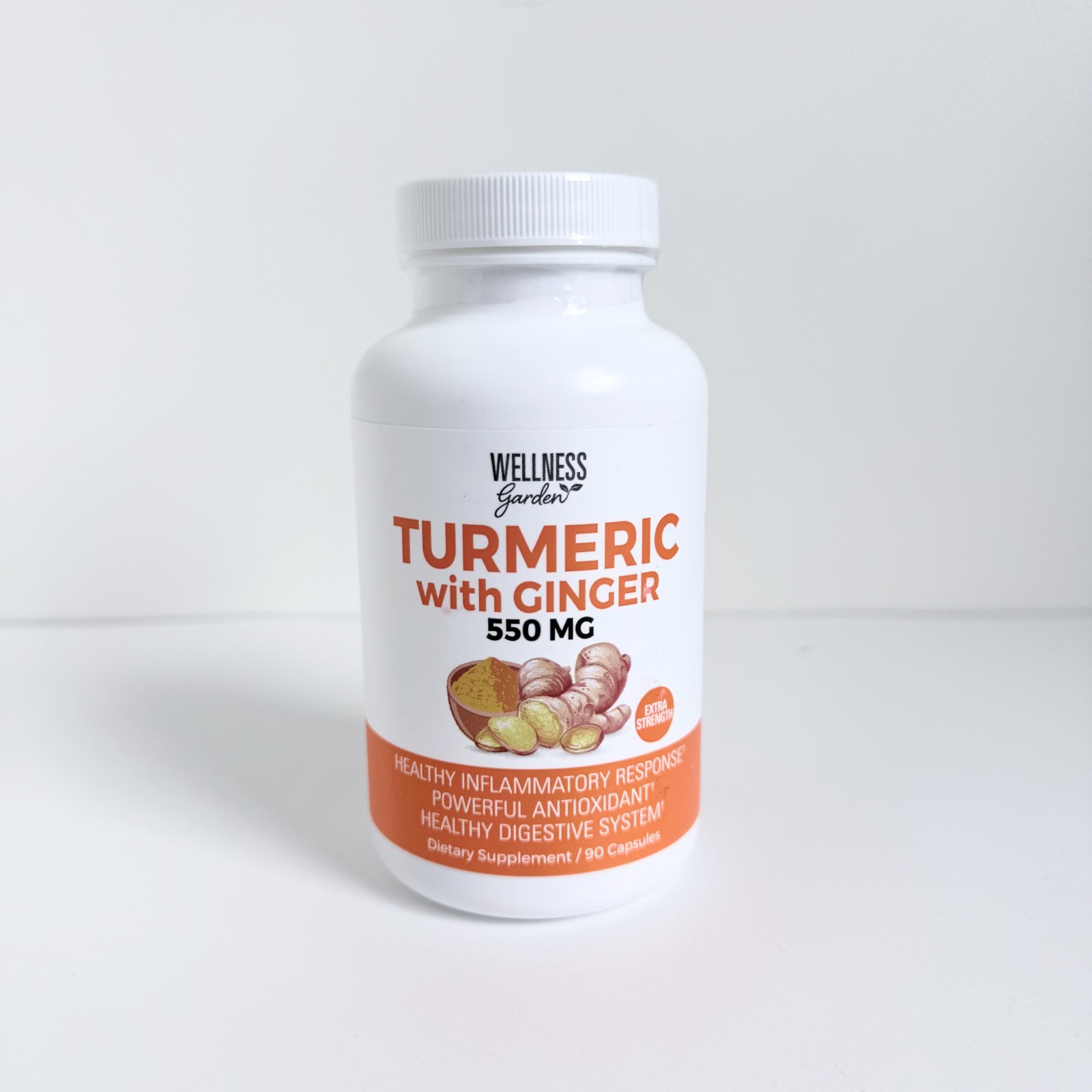 WELLNESS GARDEN TURMERIC WITH GINGER 550MG 90 CAPSULES (SEALED) EXP 09/2028