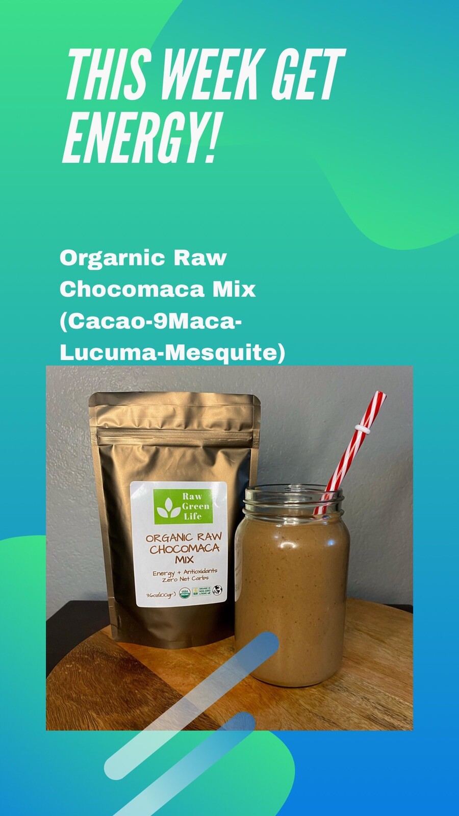 MIX CHOCOMACA RAW VEGAN KETOFRIENDLY ORGANIC SUPERFOOD DRINK MIX 3.6oz