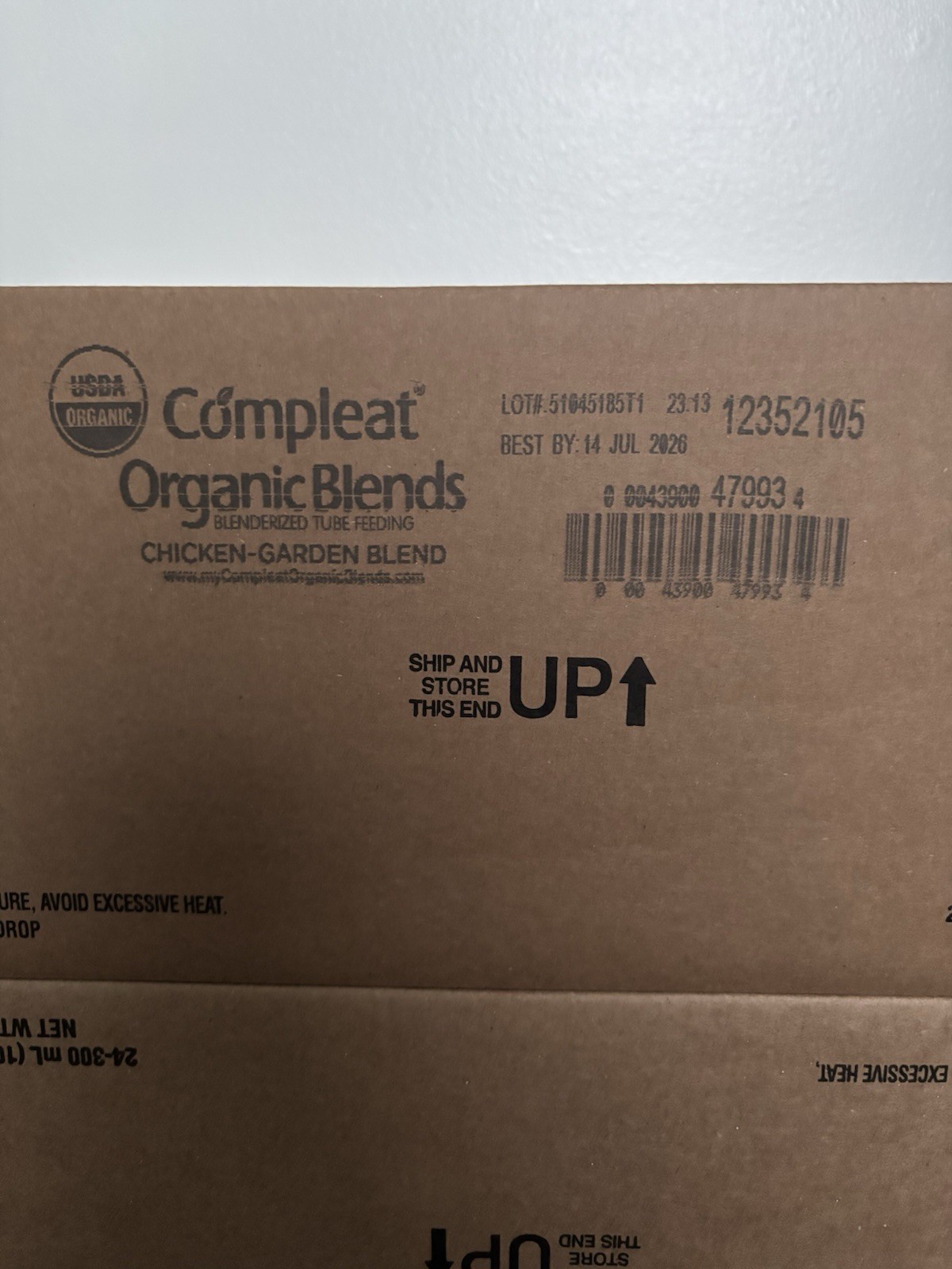 Compleat Organic Blends 10.1oz Tube Feeding Chicken-Garden EXPIRES 7/26