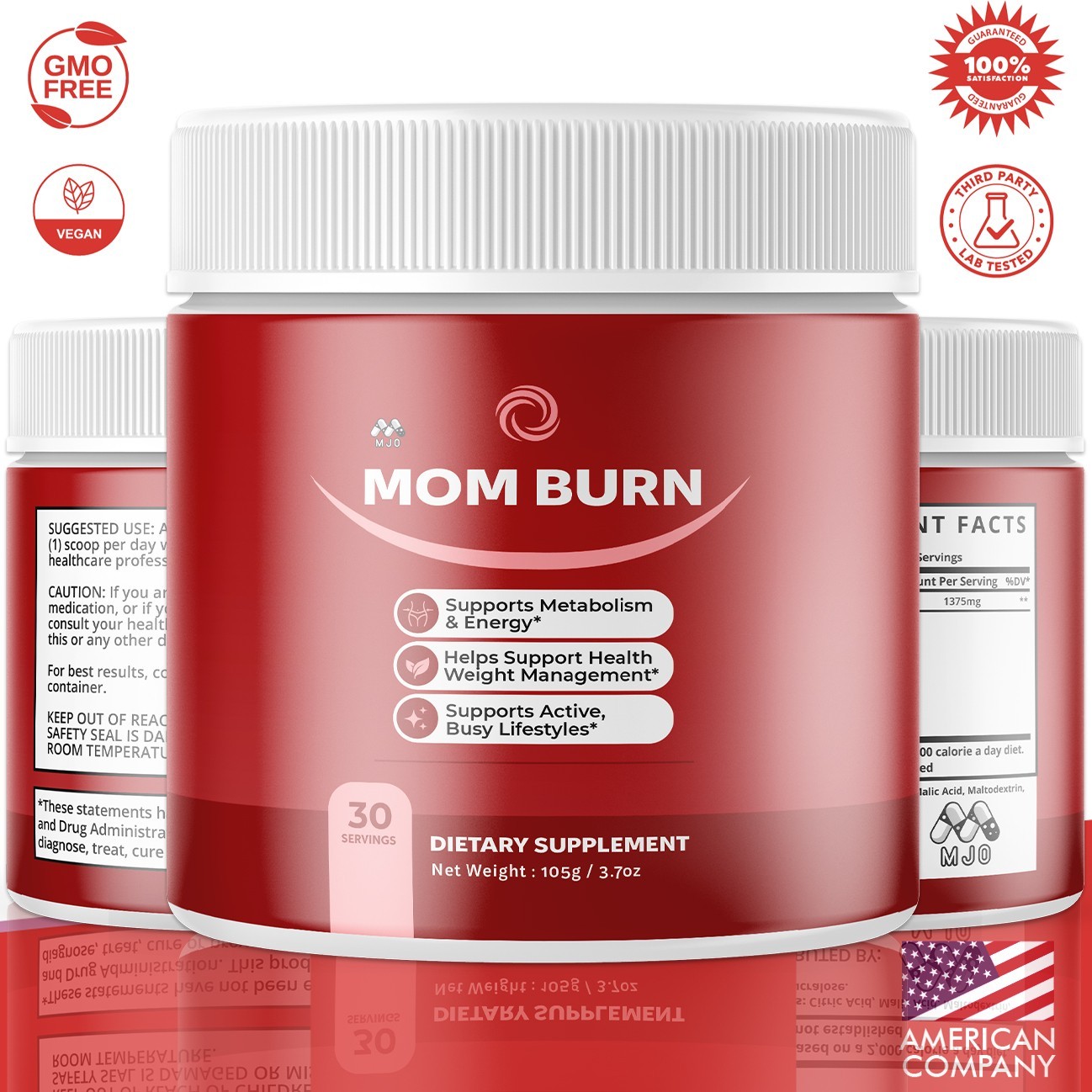 (2 Pack) Mom Burn Powder Support For Weight Management MomBurn 60 Servings