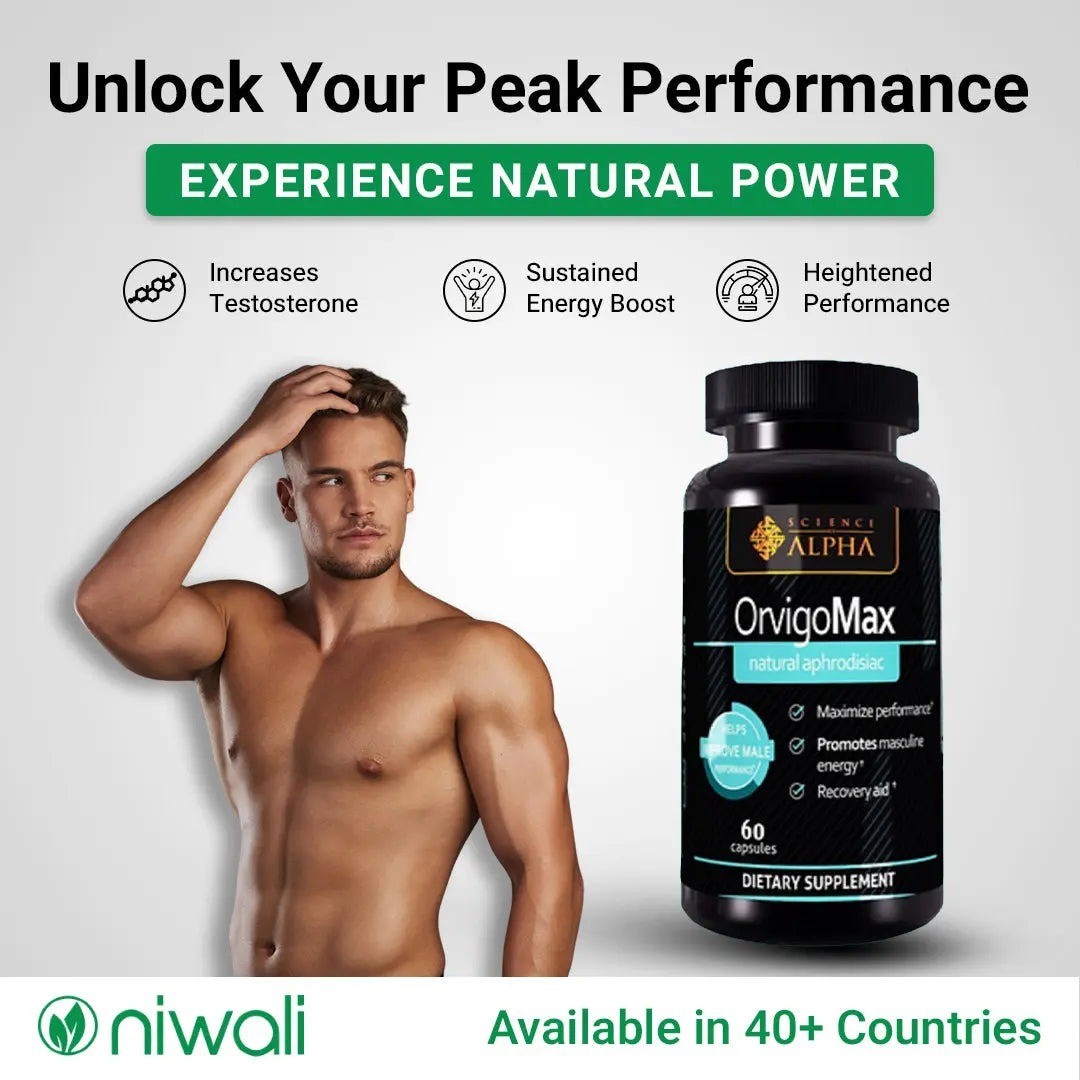 Alpha OrvigoMax Male Performance Supplement Natural Aphrodisiac 60 Capsules