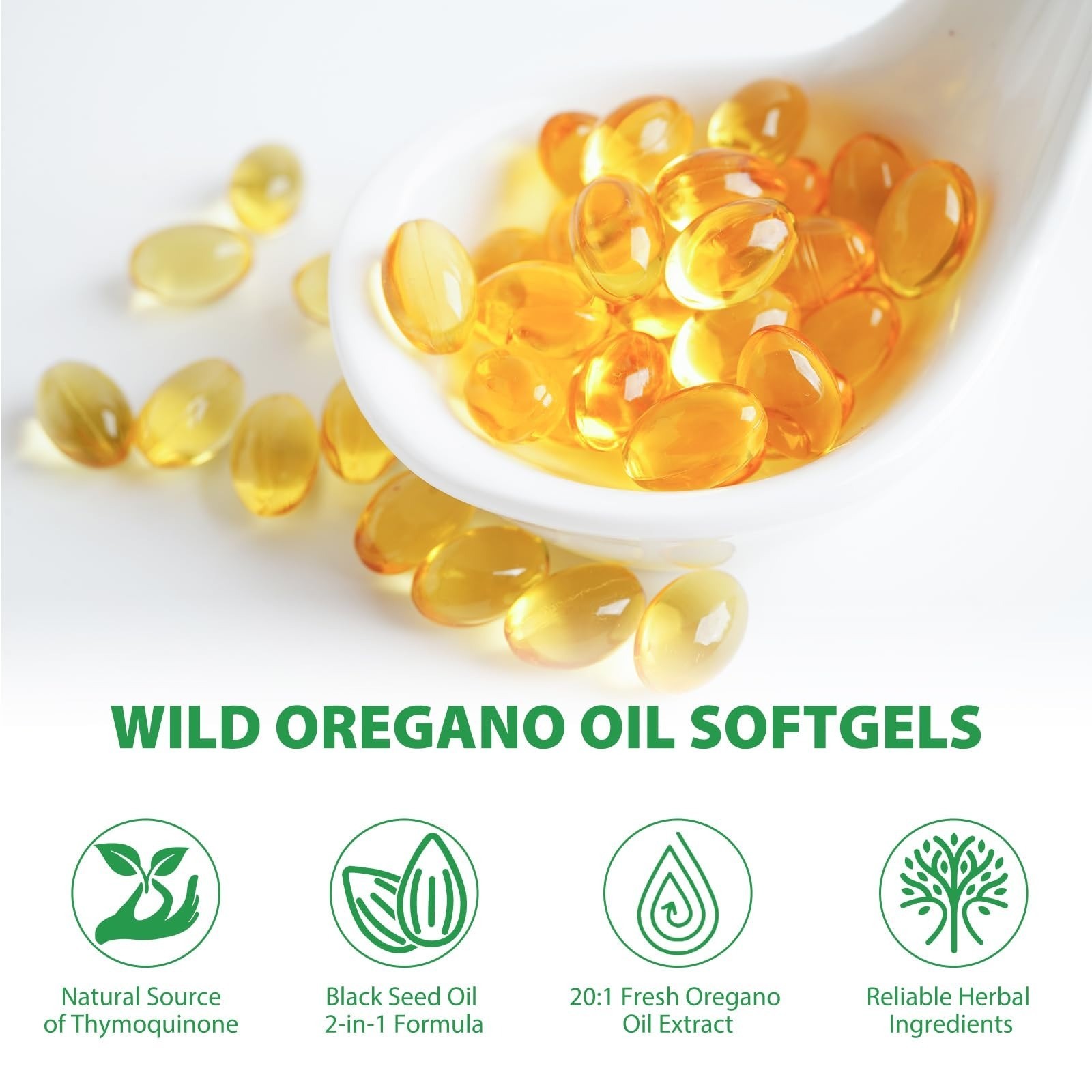 Oil of Oregano Softgels 6000mg with Black Seed Oil 240 Count