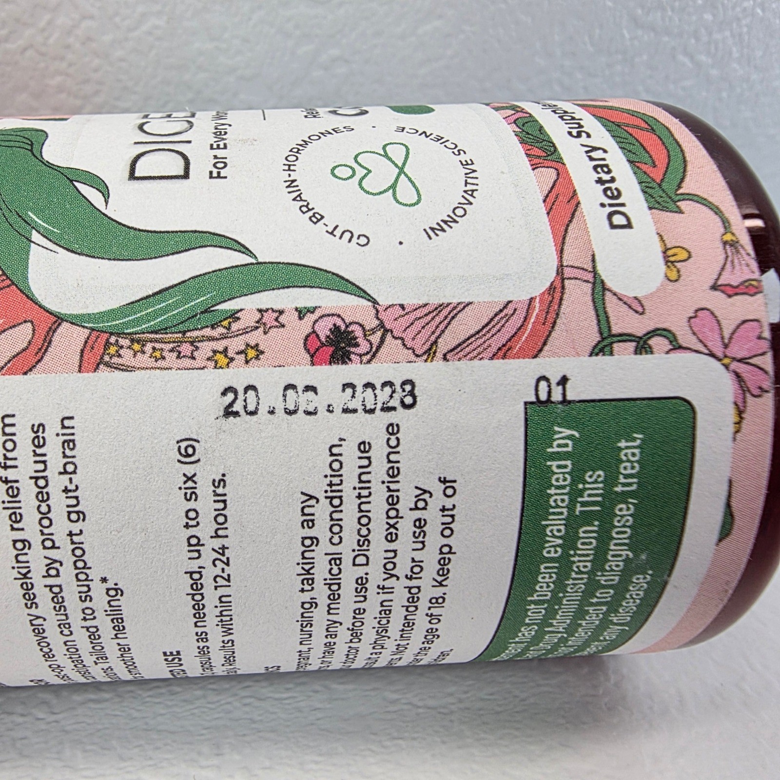 DigestLive+ Post-Op Formula Constipation Relief 30 Vegan Caps Herbal Supplement