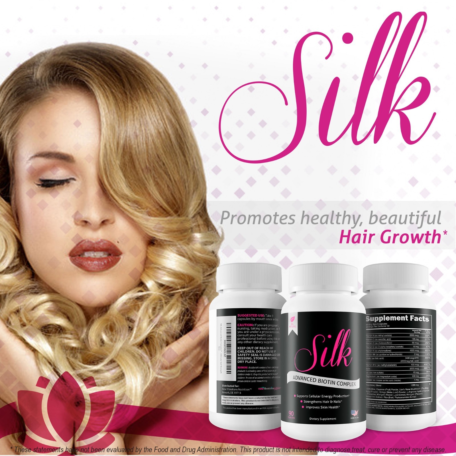 Silk Advanced Biotin Complex – Promotes Stronger, Longer Hair – Aid Skin & Nails