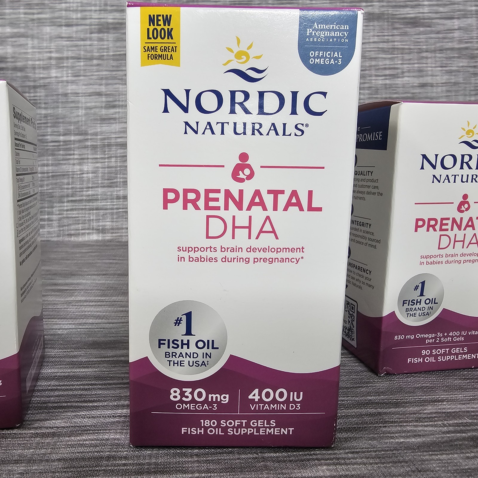 3 Pack Nordic Naturals Prenatal DHA Omega 3 & D3 360 Soft Gels Exp 2027/2028